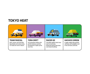 Tokyo Heat TOONS 4er-Pack von Candylab Toys in der Verpackung