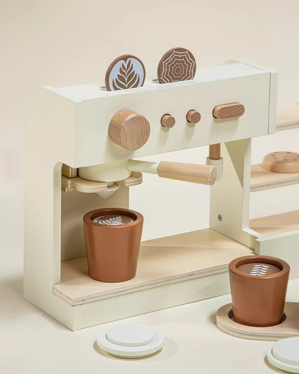 Wooden Coffee Shop Playset with Accessories