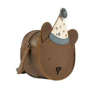 Verstellbare Lederträger des Donsje Tendo Rucksacks Festive Bear