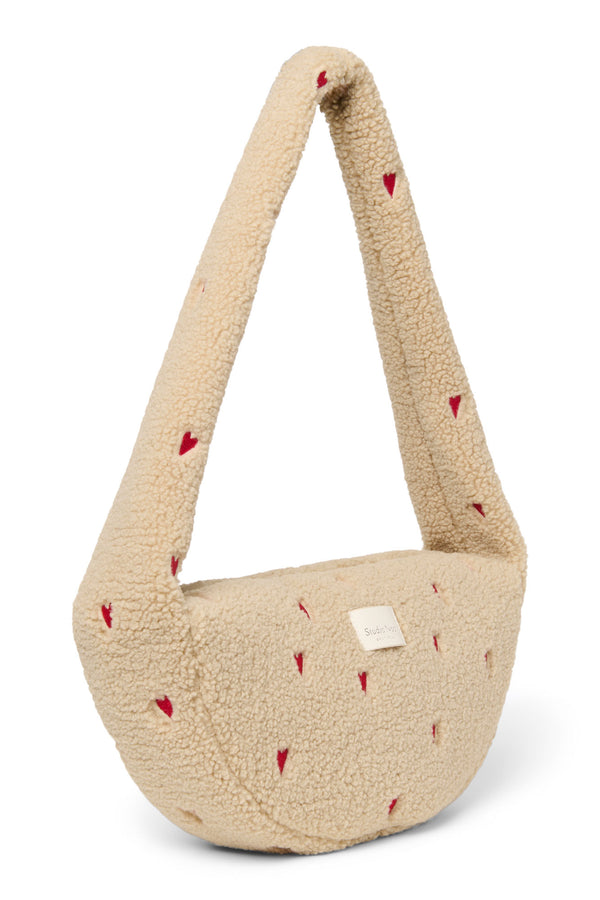 Ecru Teddy Hearts Mini Cross Body Bag