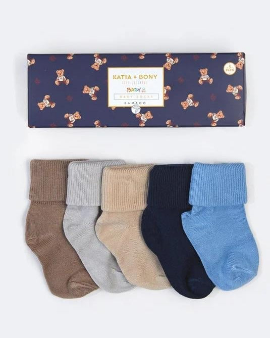 5-Pack Bambus-Babysocken Blue boxed
