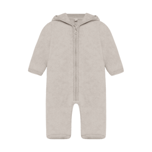 Huttelihut Merino-Overall Pram Suit Ears in Camel Melange aus Wollfleece