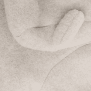 Huttelihut Pram Suit Ears Camel Melange, Kapuze mit Öhrchen im Detail