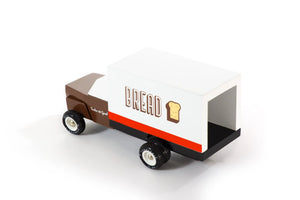 Brotwagen aus Holz von Candylab Toys von oben fotografiert