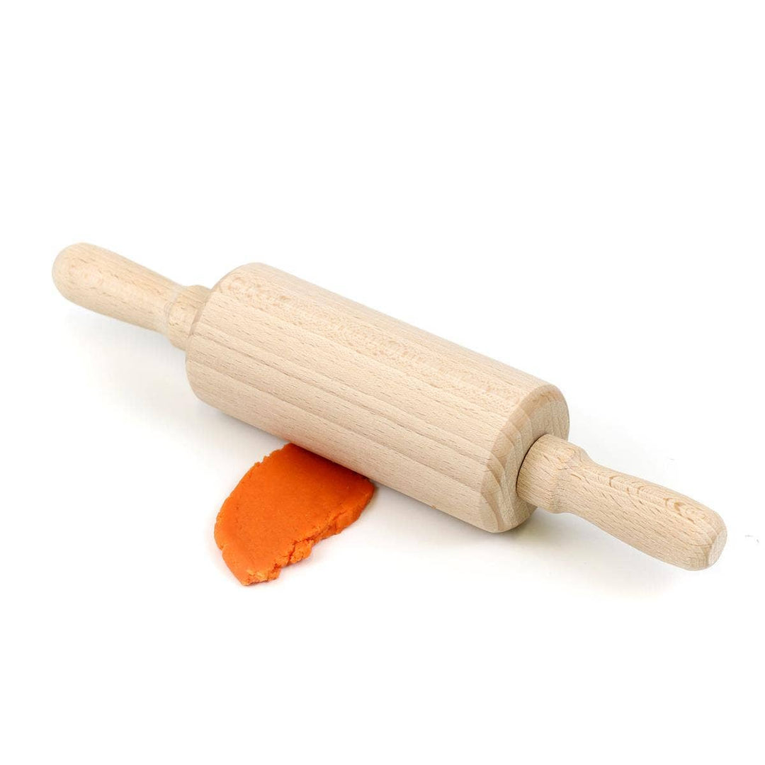 NEOGRÜN Teigrolle aus Holz mit Stahlachse, rund 20 cm lang