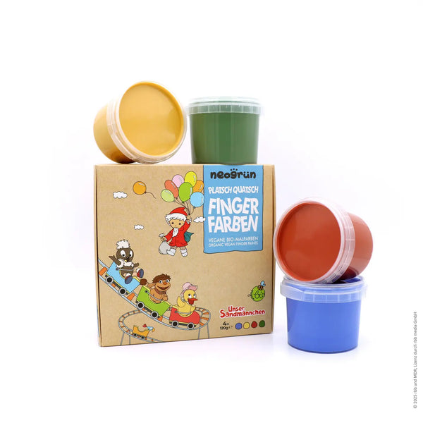 4er Set Bio-Fingerfarben vegan "Platsch Quatsch"