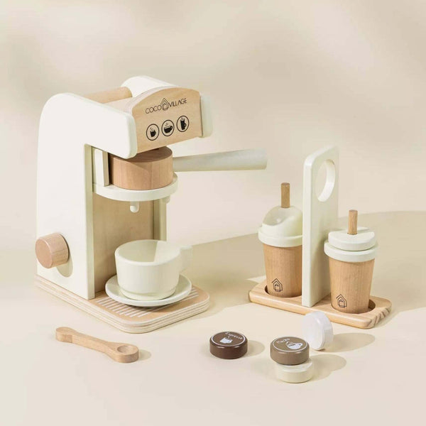 Wooden coffee machine set - foam