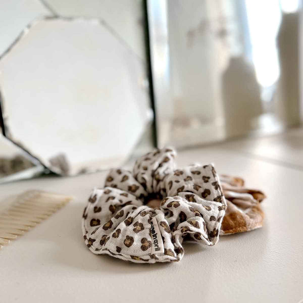 Scrunchie Leopard Greige