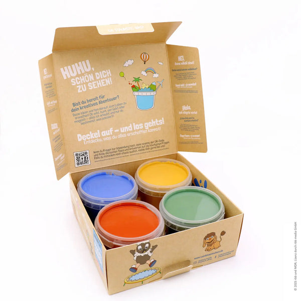 4er Set Bio-Fingerfarben vegan "Platsch Quatsch"