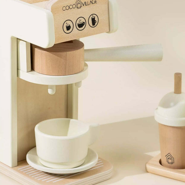 Wooden coffee machine set - foam