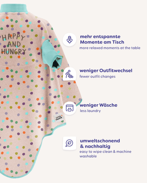 Boo Lätzchen Confetti II mit wasserabweisender Innenlage im Brustbereich