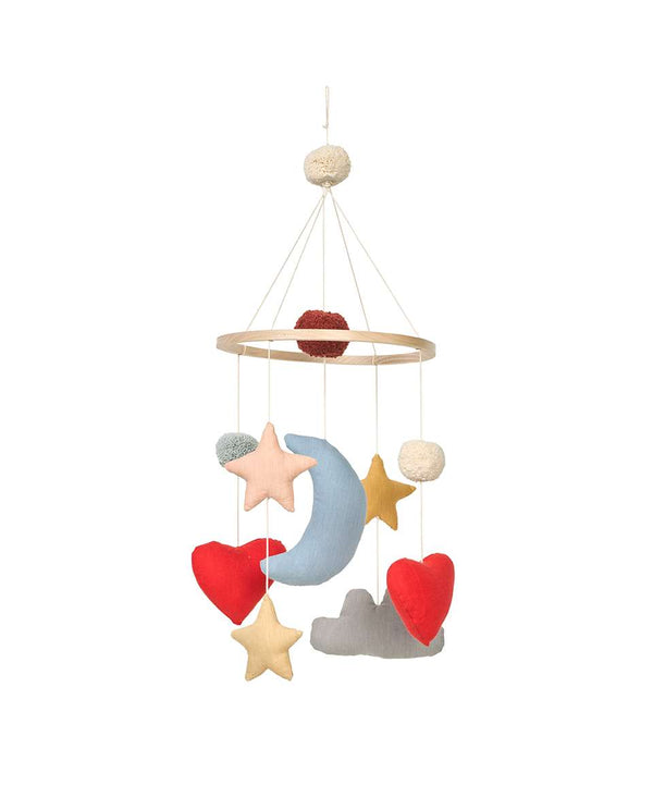 Dear April Mobile Atlas Multi Colour mit Holzring aus Ahorn
