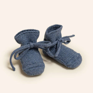 Hvid Booties Denim, Babyschuhe aus Merinowolle