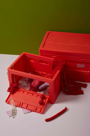 Studio About Aufbewahrungsbox Medium Rot gefaltet