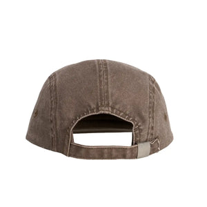 Rückseite der braunen Banwood 5-Panel Cap mit Verschluss