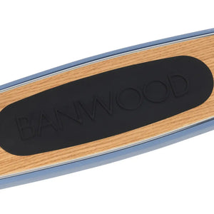 Banwood Scooter in Dusty Blue schräg von hinten fotografiert