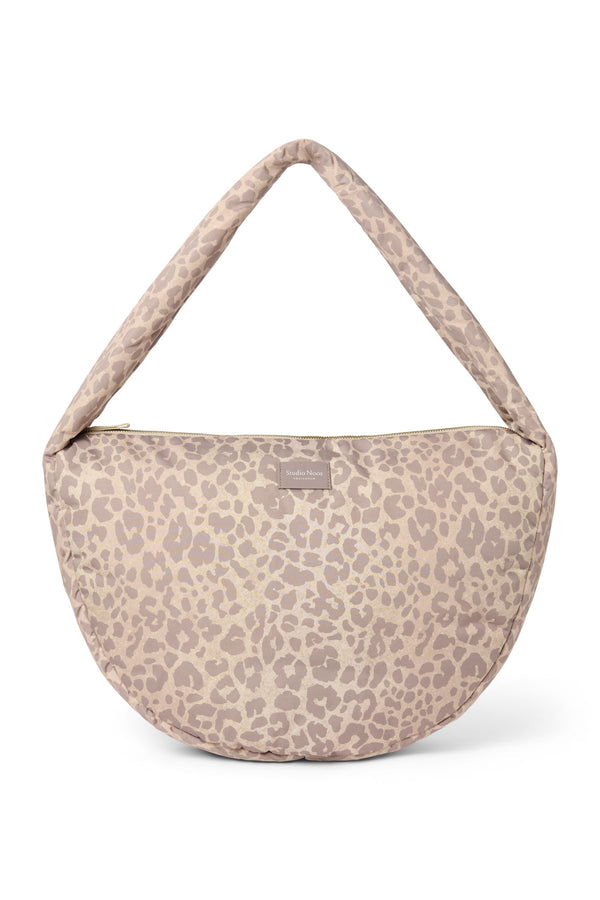 Puffy Cross Body Bag Beige Leopard