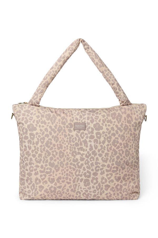 Puffy Wickeltasche Beige Leopard