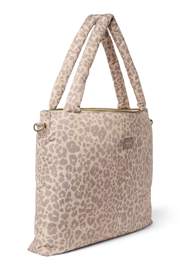 Puffy Wickeltasche Beige Leopard