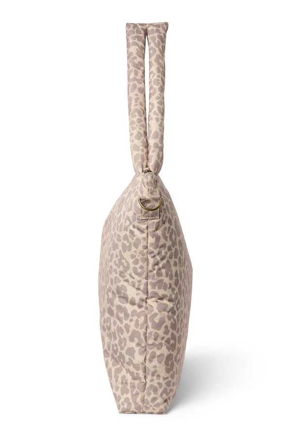Puffy Wickeltasche Beige Leopard