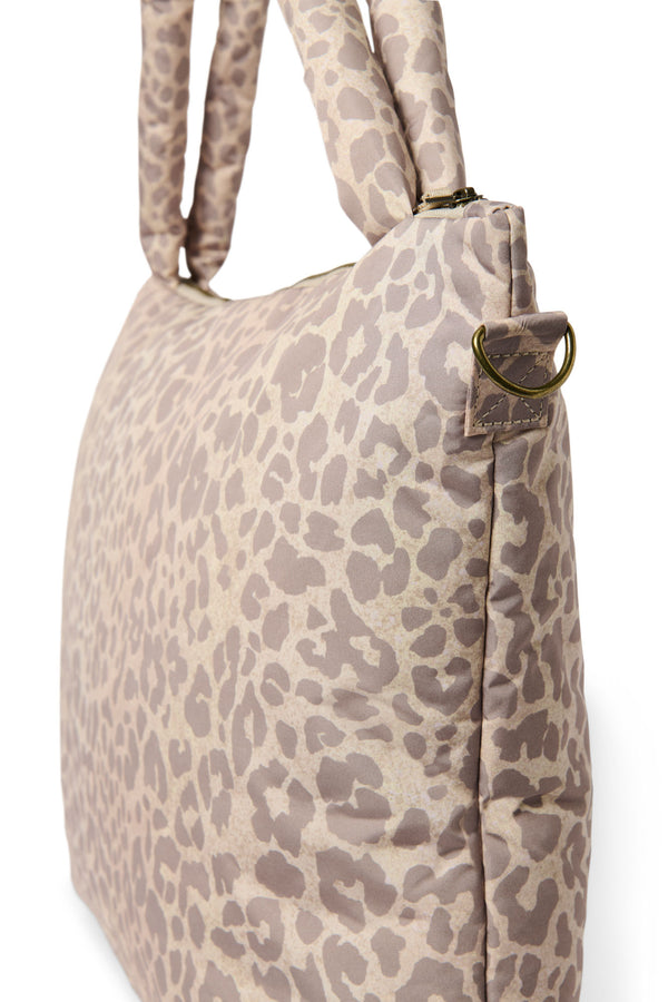 Puffy Wickeltasche Beige Leopard