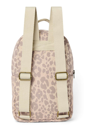 Studio Noos Puffy Mini Rucksack Beige Leopard mit verstellbaren Trägern