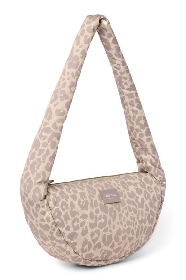 Puffy Mini Cross Body Bag Beige Leopard