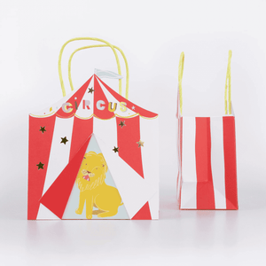 Meri Meri Zirkus Party Bag mit herausschauendem Löwen, 152 × 124 mm