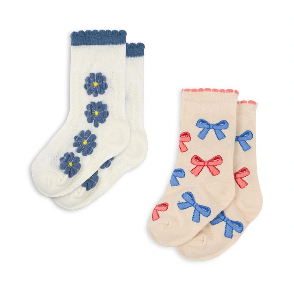 2-Pack Socks Jaquard Bow Mix