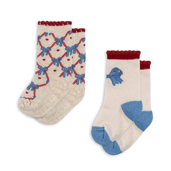 Lot de 2 Chaussettes Jacquard Noeud Mix Paillettes