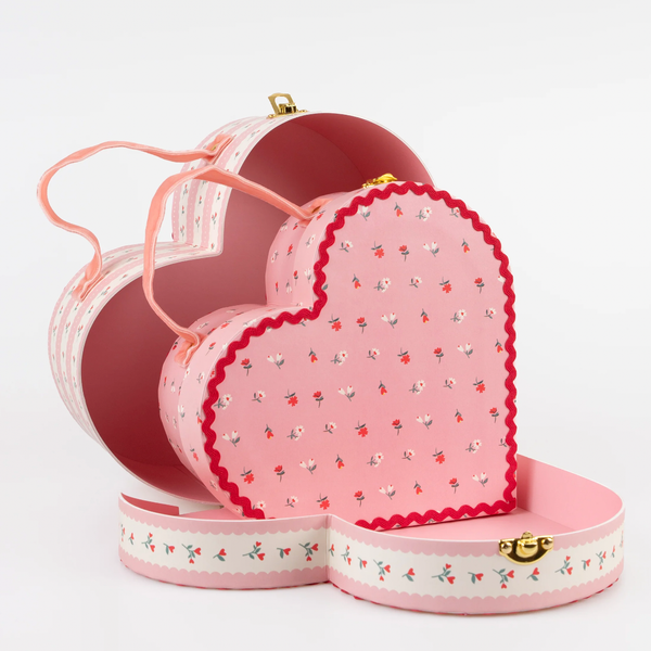 2-er Set Koffer Heart Vintage Rose