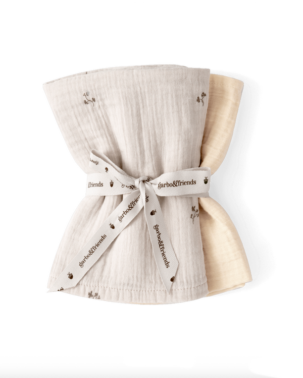 2-Pack Musselindecke Klein Fiola Ecru