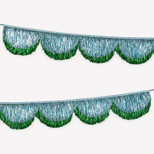 Blue-Lametta Muschelgirlande