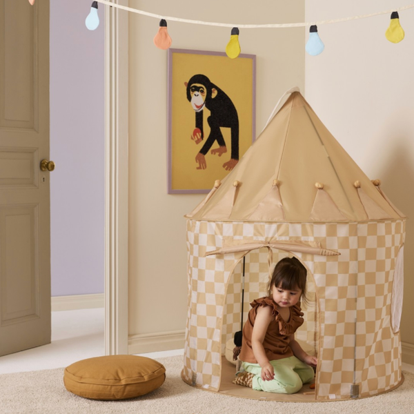 Play tent check yellow