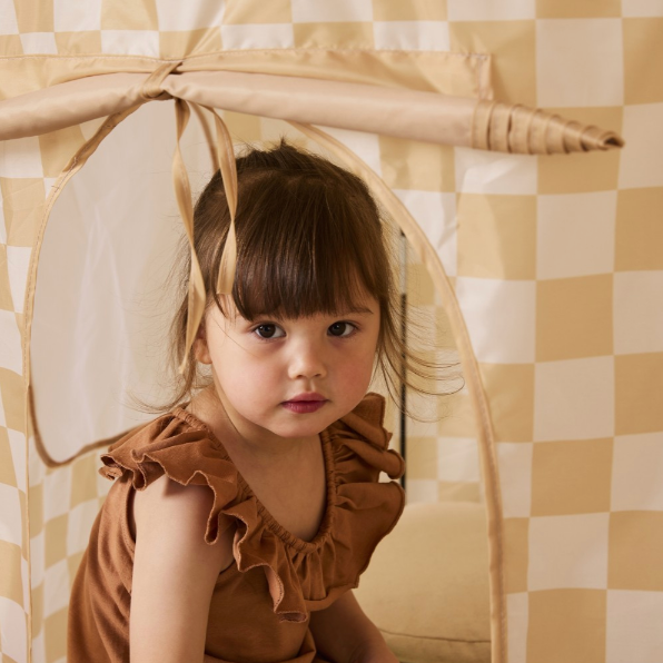 Play tent check yellow