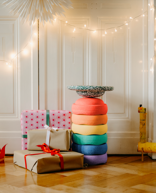 Limited: Stapelstein® Rainbow Classic 6 + gratis Board dark green & blush