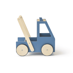 Räder und Schiebegriff des Kids Concept Lauflernwagens im Detail