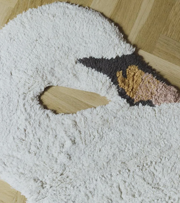 Waschbarer Teppich Schwan