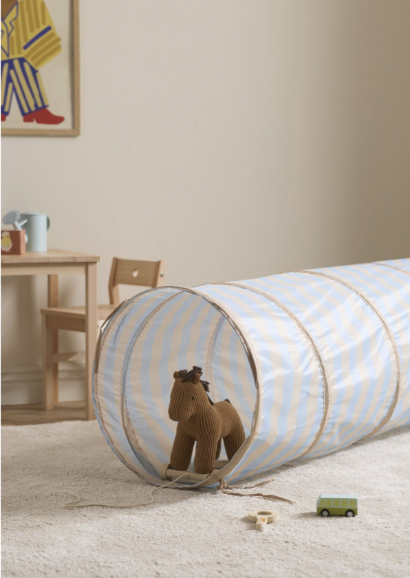 Play tunnel stripes light blue