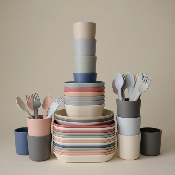 2-er Set Kinderteller Square Dusty Rose