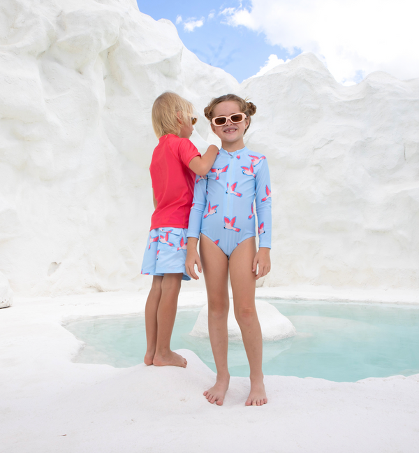 Maillot de bain manches longues perroquet