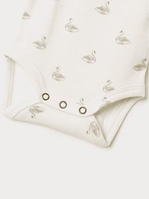Lil'Atelier Langarm-Body Pastel Parchment Swan – Rückansicht