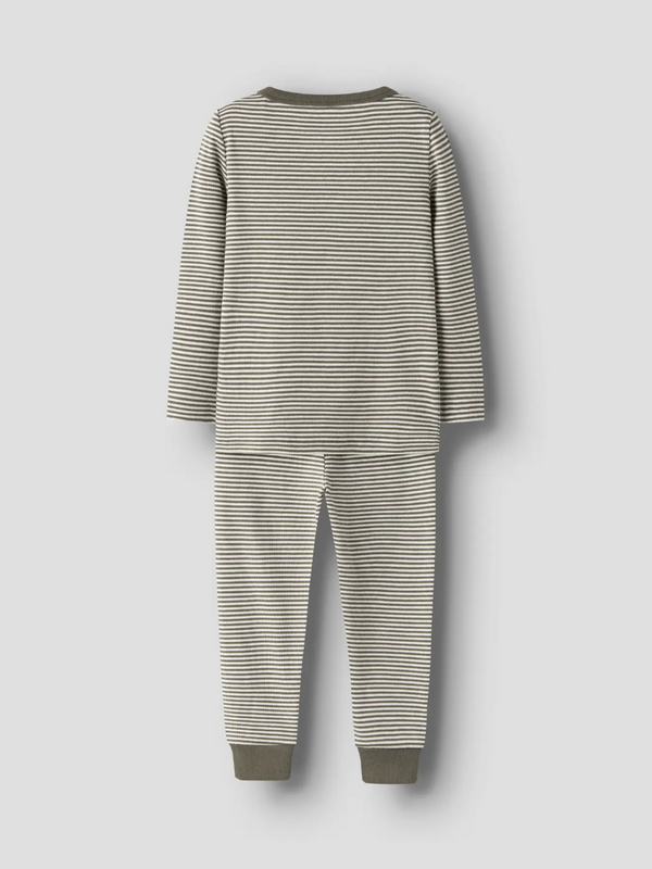 Geripptes Pyjama Dusty Olive Stripes