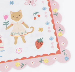 Meri Meri Kitten Club Serviette – Detail des Katzenmotivs
