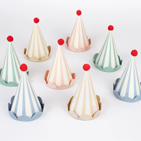 Pastellfarbene Partyhüte (x8)