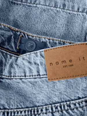 Name it Jeans Long Shorts Light Blue Bleached – Detail Bund
