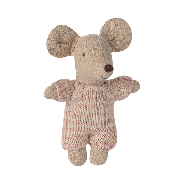 Babymaus in Tragetasche Rose
