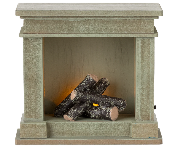 Cheminée miniature verte 