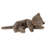 Chaton en peluche endormi, gris moyen 