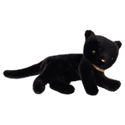 Chaton en peluche endormi, taille moyenne, noir 